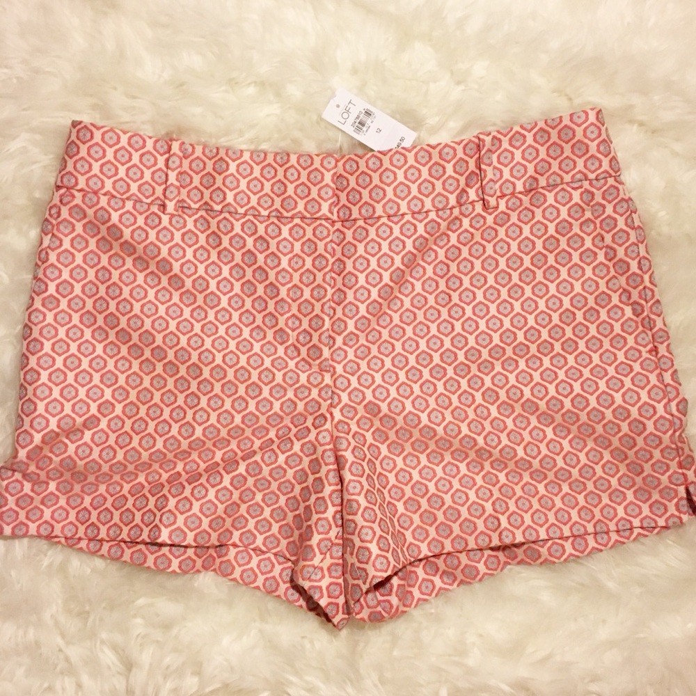 NWT Ann Taylor Riviera Pink Textured Shorts 12